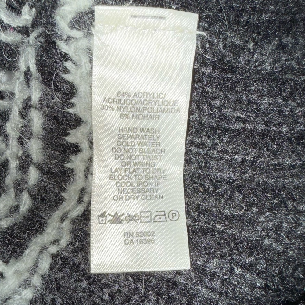 DKNY Black and Gray Striped Cowl Neck Sweater - Picture 5 of 5